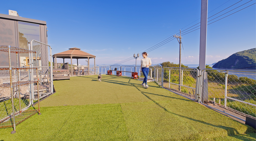 海の見えるドッグラン【風の時計】