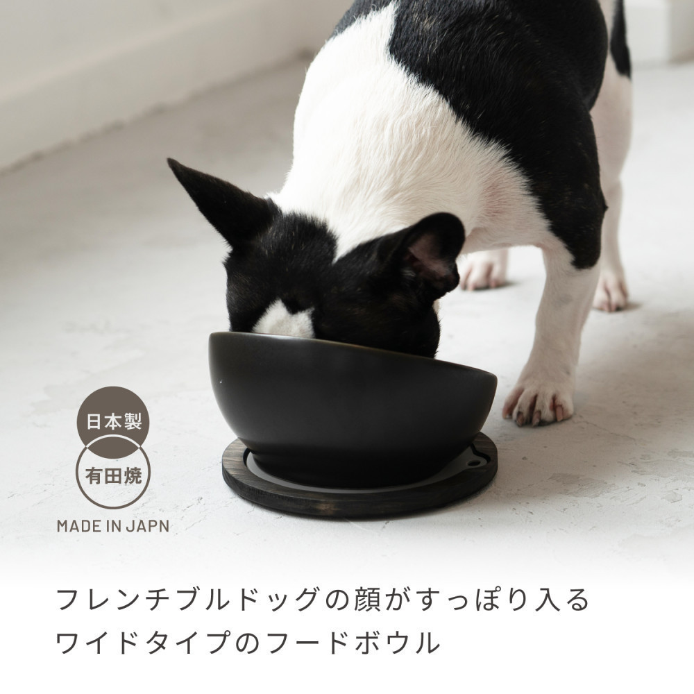 ハリオ　HARIO BUHIプレ　ホワイト×ピンク　犬用食器+滑り止めマット