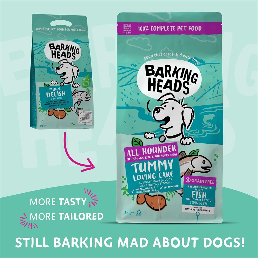 【リニューアル】BARKING HEADS バーキングヘッズ タミー ラビング ケア フィッシュ ドライドッグフード 全犬種成犬用12㎏