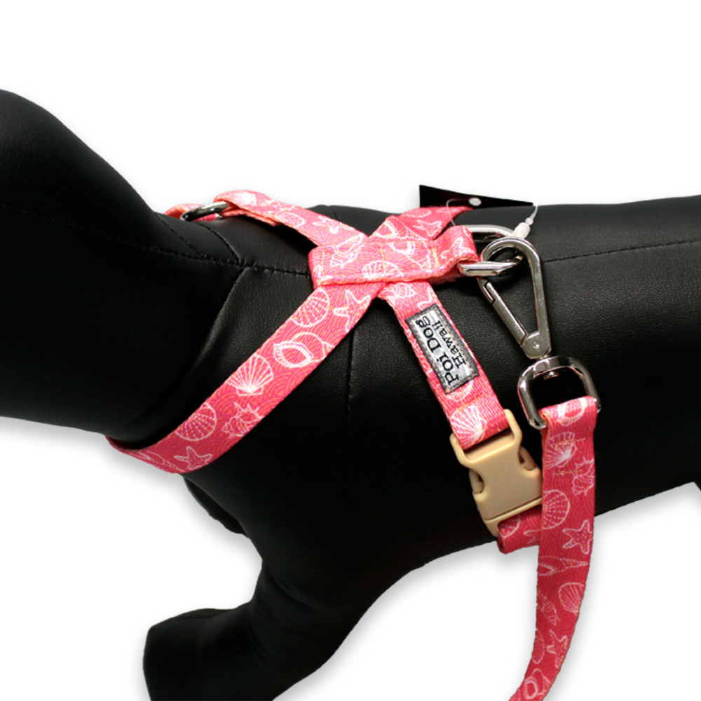 【poi dog hawaii】Poi Dog Harness Coral Seashells Xsmall