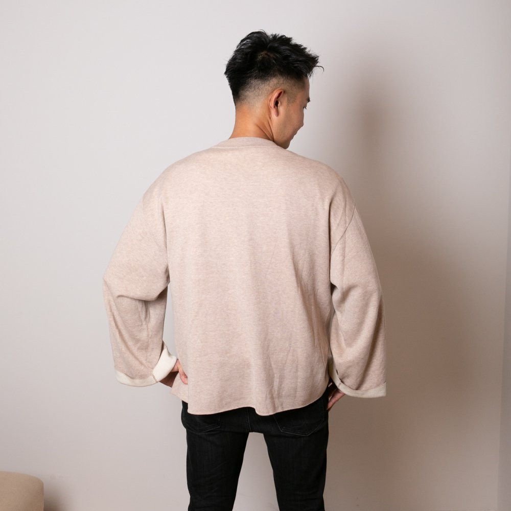 【SET】cashmere × cotton mock neck knit 〈 beige × ivory 〉