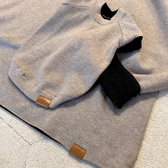 【SET】cashmere × cotton mock neck knit 〈 beige × black 〉