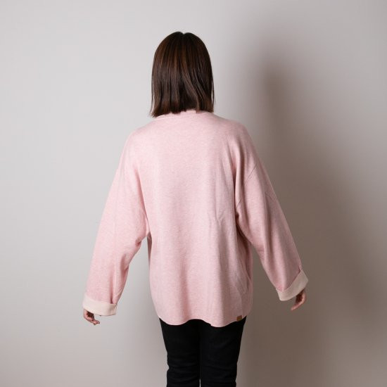 【SET】cashmere × cotton mock neck knit 〈 pink × ivory 〉