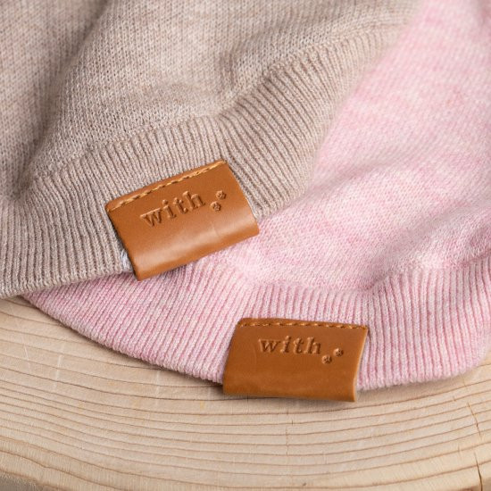 【SET】cashmere × cotton mock neck knit 〈 pink × ivory 〉