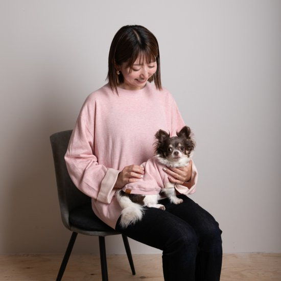 【SET】cashmere × cotton mock neck knit 〈 pink × ivory 〉