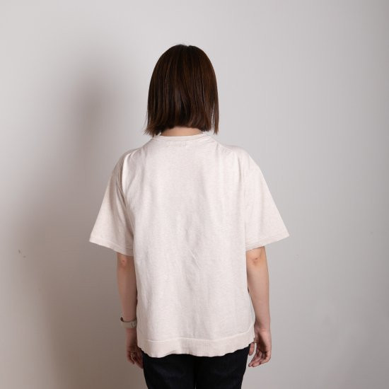 bicolor cotton knit 〈 blue × beige 〉