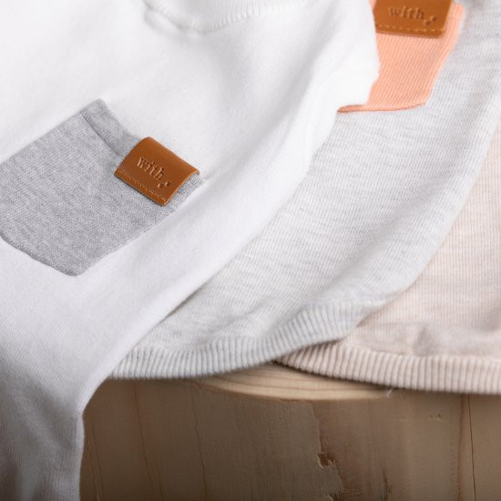 bicolor cotton knit 〈 gray × white 〉