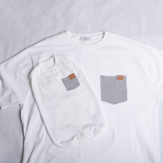 【SET】 bicolor cotton knit 〈 gray × white 〉