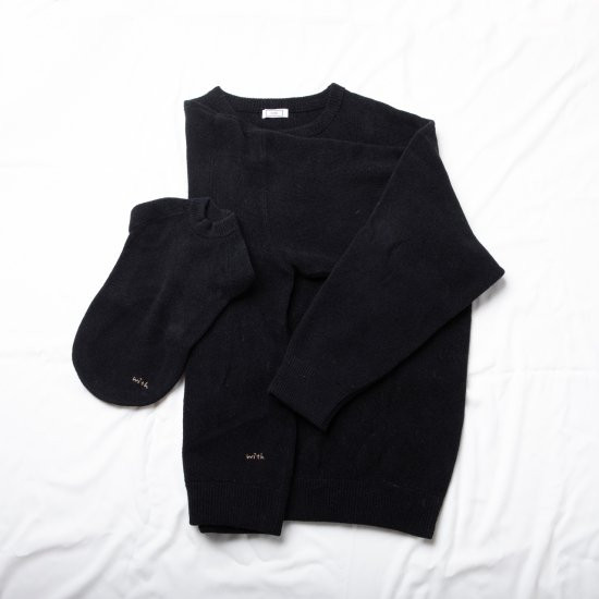 cotton mole oversize knit with.006〈 black 〉