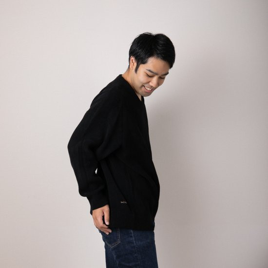 cotton mole oversize knit with.006〈 black 〉