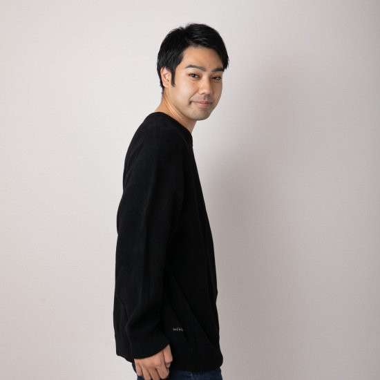 cotton mole oversize knit with.006〈 black 〉