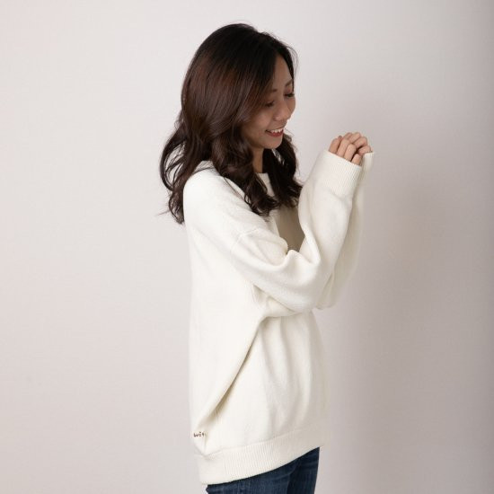 cotton mole oversize knit with.006〈 ivory 〉