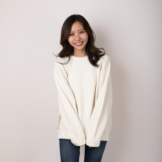 cotton mole oversize knit with.006〈 ivory 〉