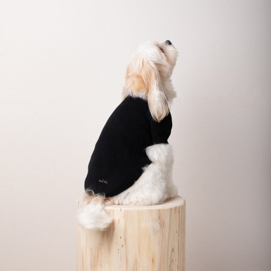 cotton mole oversize knit for DOG with.006〈 black 〉