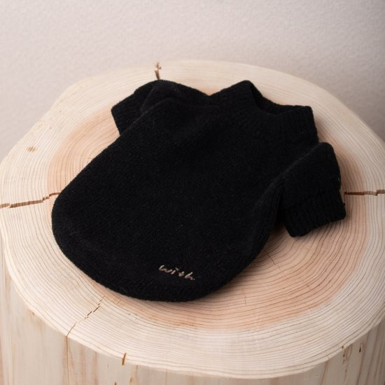 cotton mole oversize knit for DOG with.006〈 black 〉