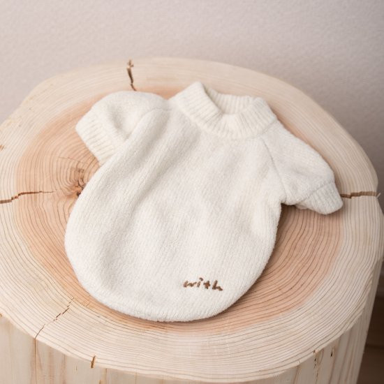 cotton mole oversize knit for DOG with.006〈 ivory 〉