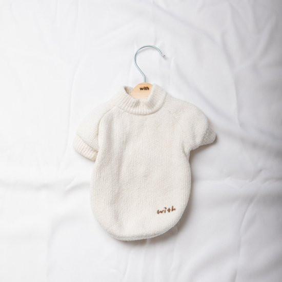 cotton mole oversize knit for DOG with.006〈 ivory 〉