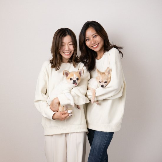 cotton mole oversize knit for DOG with.006〈 ivory 〉