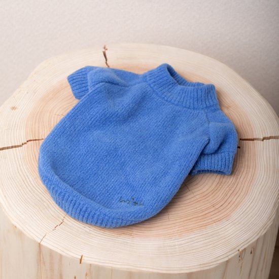 cotton mole oversize knit for DOG with.006〈 blue 〉