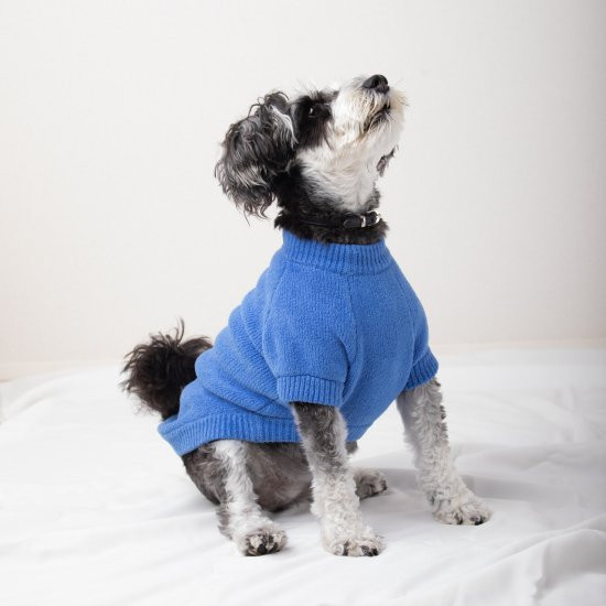 cotton mole oversize knit for DOG with.006〈 blue 〉