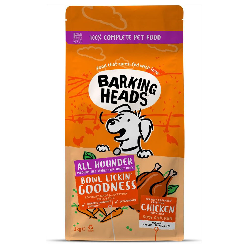 BARKING HEADS バーキングヘッズ ボウル リッキン グッドネス チキン ドライドッグフード 全犬種成犬用 2kg