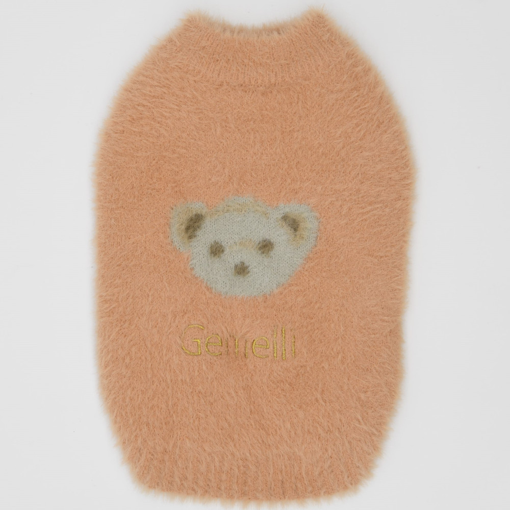 Bearモヘア風ニット　【L】  犬  Gemelli    モヘア　ニット