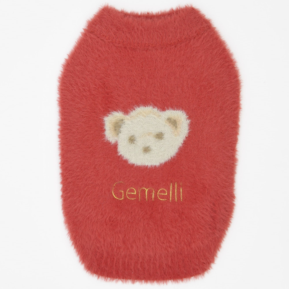 Bearモヘア風ニット　【L】  犬  Gemelli    モヘア　ニット