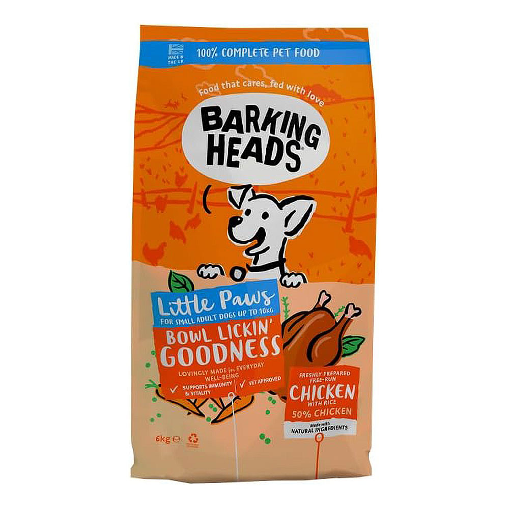 【９月上旬入荷予定】【小型犬用】BARKING HEADS バーキングヘッズ ボウル リッキン グッドネス チキン ドライドッグフード 小型犬用 1.5kg