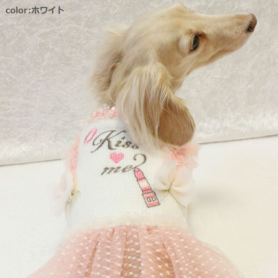 Kiss me刺繍ワンピース【4号】 犬 Gemelli/ワンピース