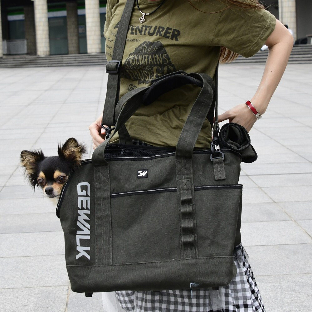 GW 2Way Cotton Carry Tote bag　【フリーサイズ】  犬  GEWALK    バッグ