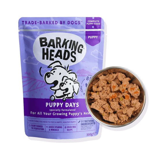 【仔犬用】BARKING HEADS バーキングヘッズ パピー デイズ ウェット ドッグフード 低アレルゲン パウチ 全犬種仔犬用 300g