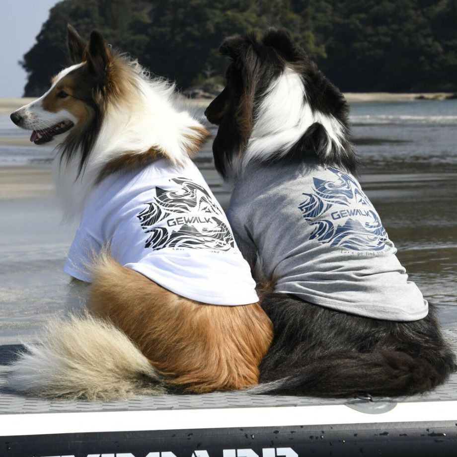 LGE530  サーフウエーブバックプリント　Ｔシャツ 【2XL】  犬  GEWALK  ジウォーク  Tシャツ・カットソー