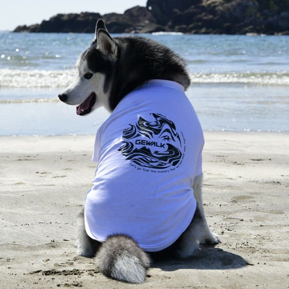 LGE530  サーフウエーブバックプリント　Ｔシャツ 【3XL】  犬  GEWALK  ジウォーク  Tシャツ・カットソー