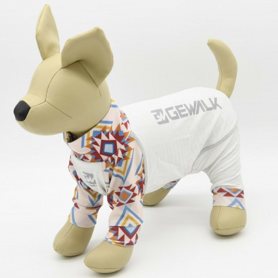 LGE534 ネイティブプリント マイナス　フリージング　ロンパース【4XL】ラッシュガード  犬  GEWALK  ジウォーク  ロンパース