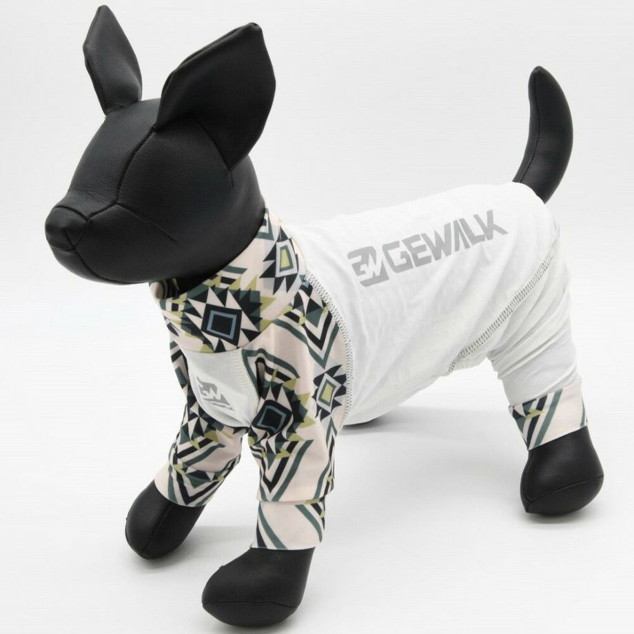 LGE534 ネイティブプリント マイナス　フリージング　ロンパース【4XL】ラッシュガード  犬  GEWALK  ジウォーク  ロンパース