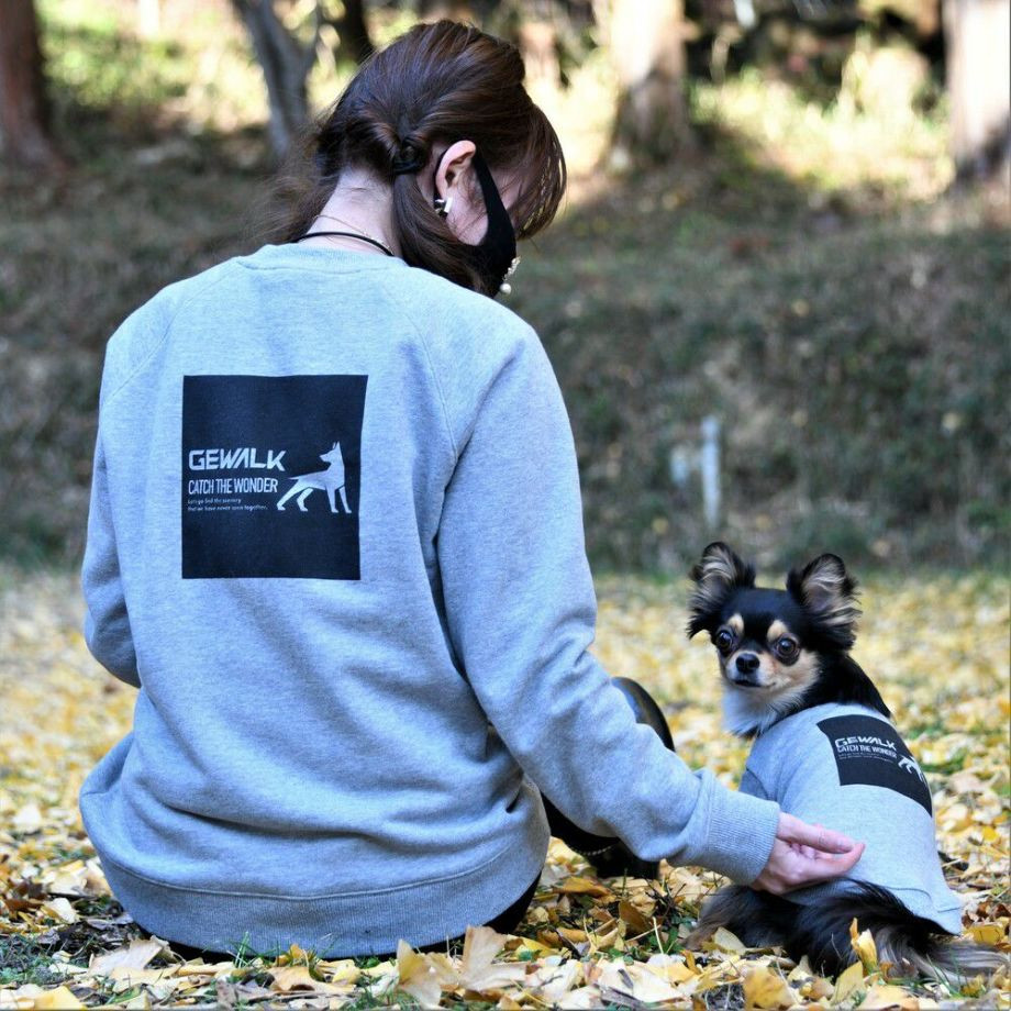 コットンスウェットシャツ【XS　S　M】  犬  GEWALK    スウェット・パーカー_オーナー用