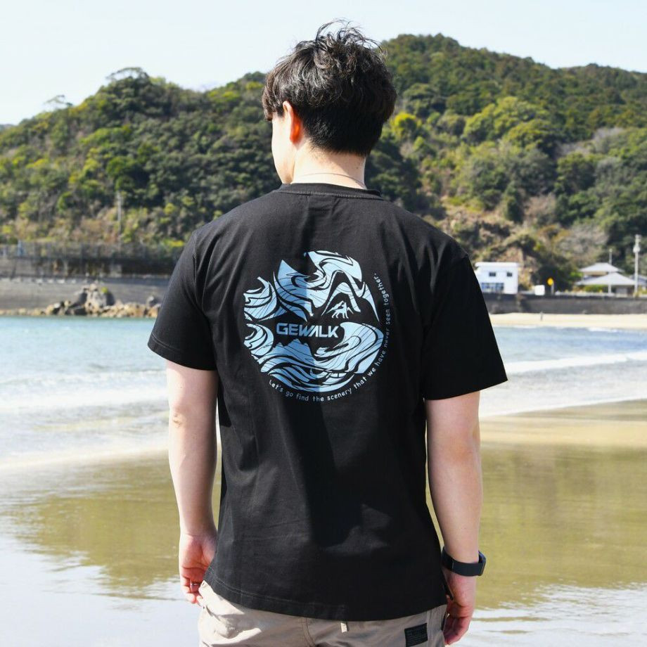 LGY319 サーフウエーブバックプリント　Ｔシャツ   【M】【L】  犬  GEWALK    Tシャツ_オーナー用