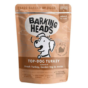 バーキングヘッズ ウェット 300g トップ ドッグ ターキー ウェットフード パウチ ドックフード 総合栄養食 犬 ターキー 全犬種 成犬用