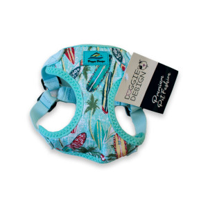 【Doggie Design】Wrap and Snap Harness Surfboards And Palms -S
