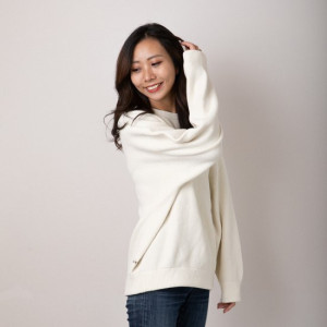 cotton mole oversize knit with.006〈 ivory 〉