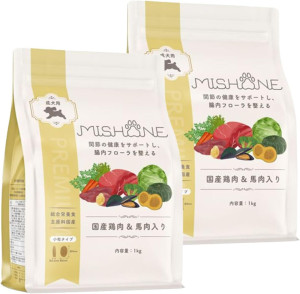 ミシュワンドッグフード　成犬用（鶏肉＆馬肉）　1kg　2個セット