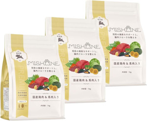ミシュワンドッグフード　成犬用（鶏肉＆馬肉）　1kg　3個セット